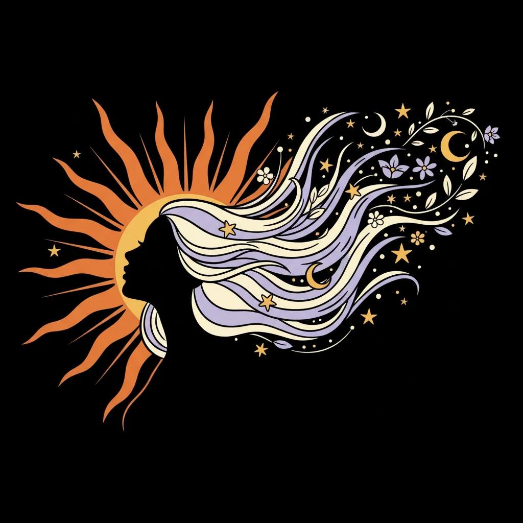 Illustration of rising sign on the horizon