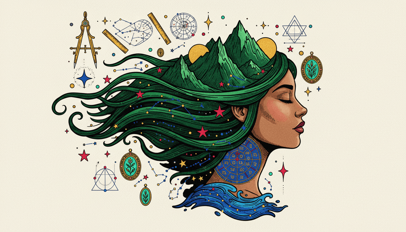 Detailed astro chart with annotations and interpretive notes